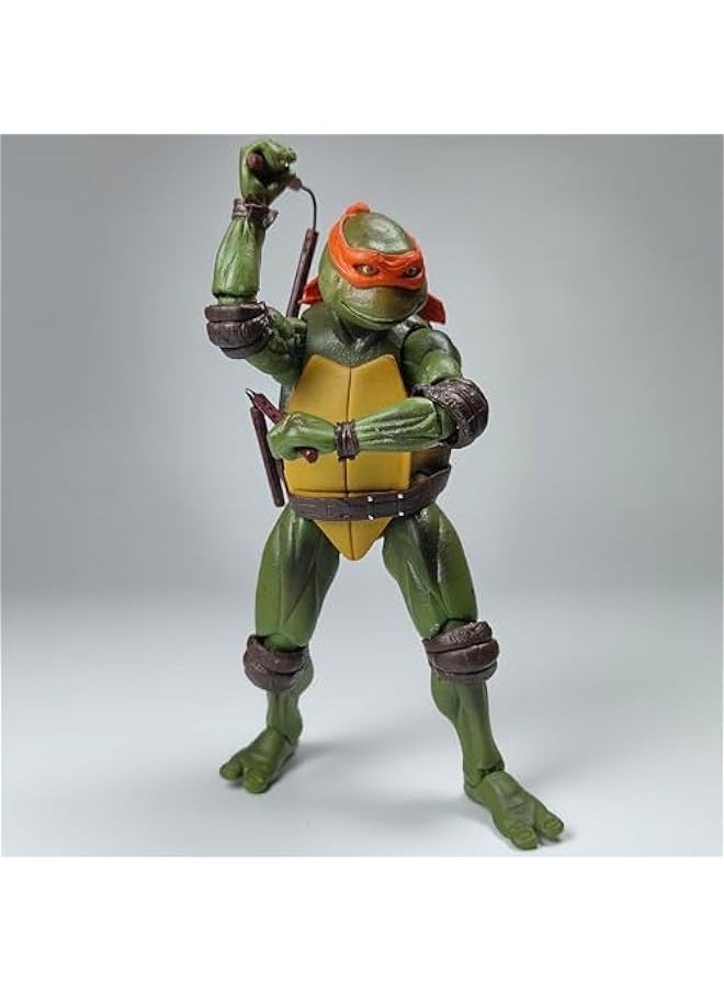 KNOWPLYER Ninja Turtle Figure Series : 7 TMNT Michelo Mich Action Figure, Decorations Collectible Gift (Orange)