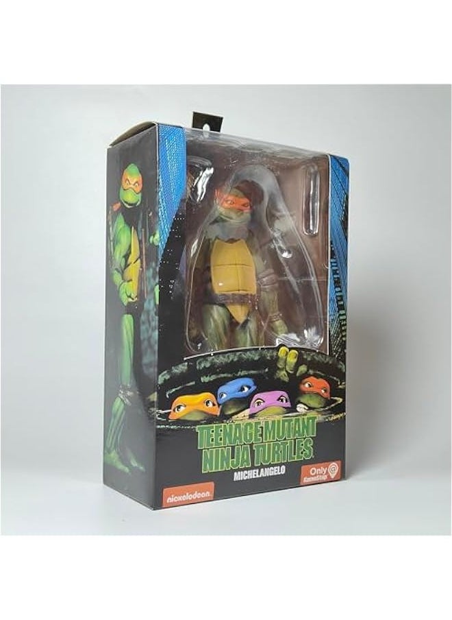 KNOWPLYER Ninja Turtle Figure Series : 7 TMNT Michelo Mich Action Figure, Decorations Collectible Gift (Orange)