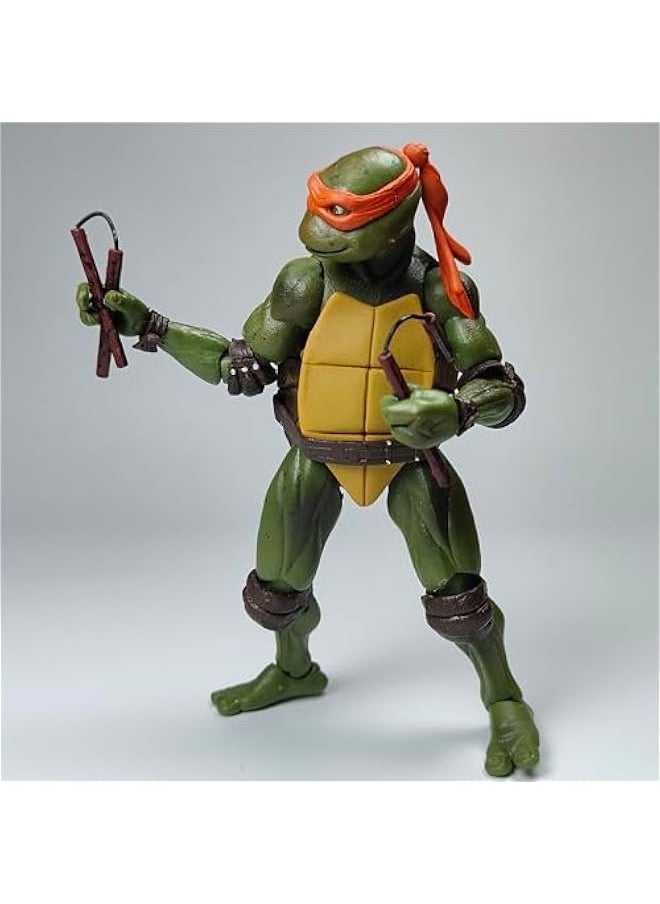 KNOWPLYER Ninja Turtle Figure Series : 7 TMNT Michelo Mich Action Figure, Decorations Collectible Gift (Orange)