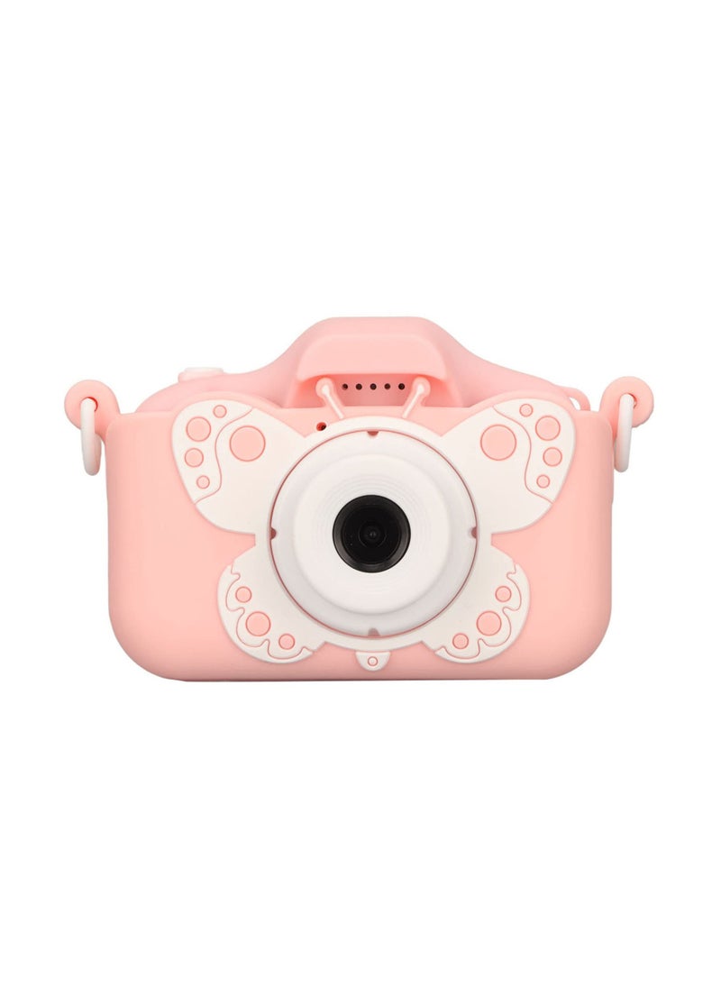 Kids Camera Gift for 4-8 Year Olds Shockproof Camera Miniature Kids Camera with Soft Silicone Case for Outdoor Play(Pink)