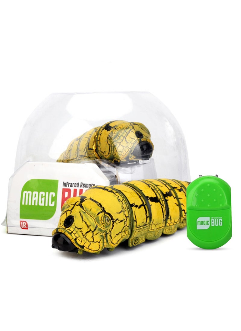 New And Unique Remote Control Yoyo Insect Infrared Sensor Reptile Insect Caterpillar Electric Remote Control Toy (Yellow bug)