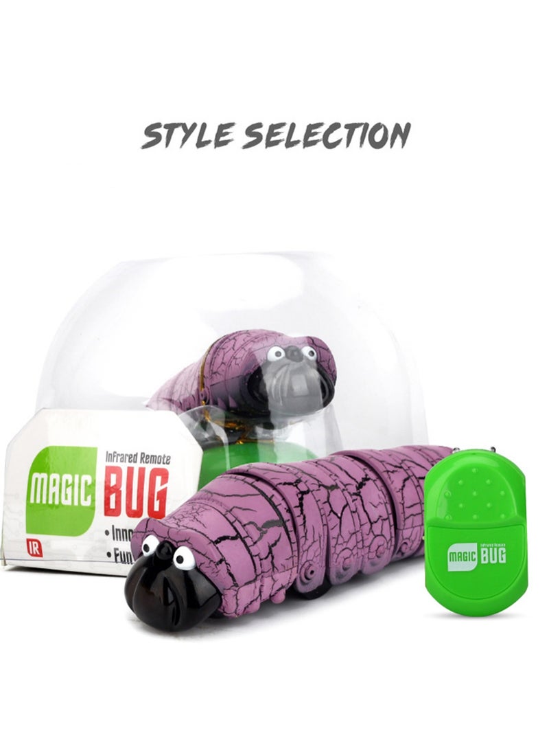 New And Unique Remote Control Yoyo Insect Infrared Sensor Reptile Insect Caterpillar Electric Remote Control Toy (Purple bug)