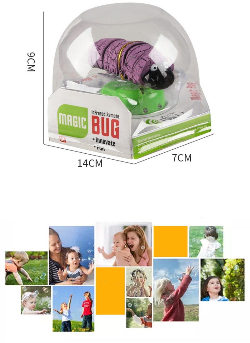 New And Unique Remote Control Yoyo Insect Infrared Sensor Reptile Insect Caterpillar Electric Remote Control Toy (Purple bug)