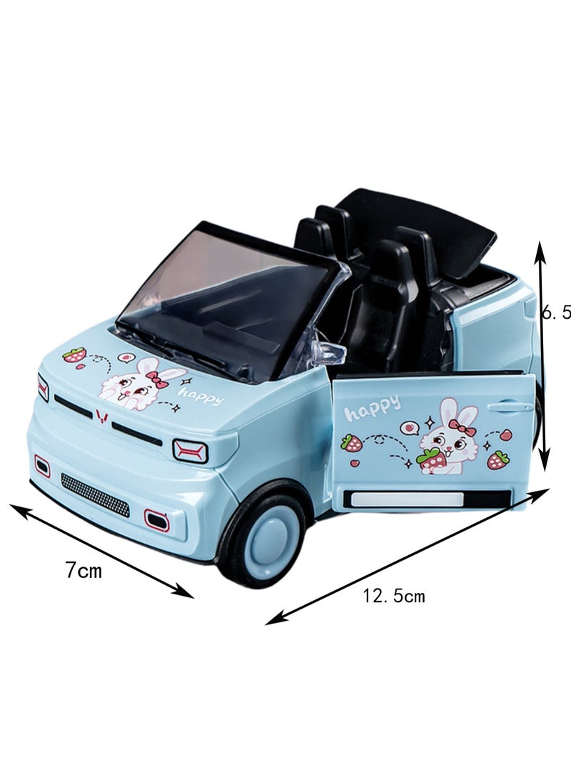 Blue Mini Convertible Sports Car, Cartoon Simulation Plastic Mini Car Model Children Toy Boys Girls