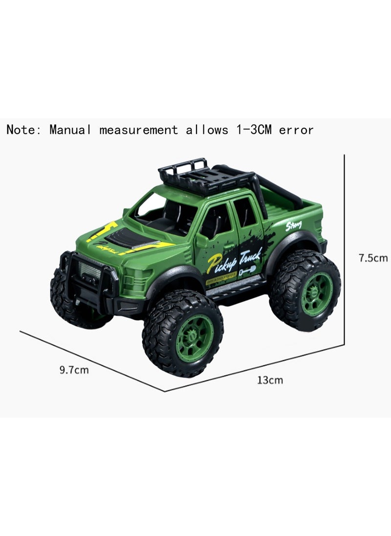 Green Mini Inertia Pickup Truck, Cartoon Simulation Plastic Mini Car Model Children Toy Boys Girls