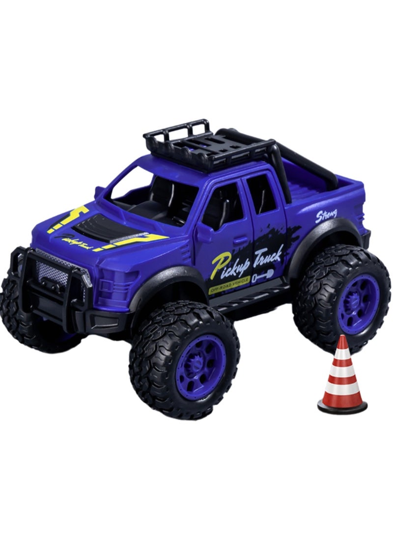 Purple Mini Inertia Pickup Truck, Cartoon Simulation Plastic Mini Car Model Children Toy Boys Girls