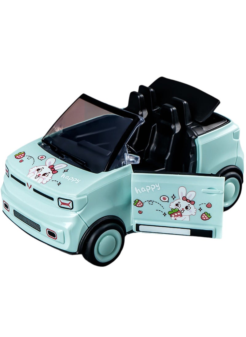 Green Mini Convertible Sports Car, Cartoon Simulation Plastic Mini Car Model For Children, Toys For Boys And Girls