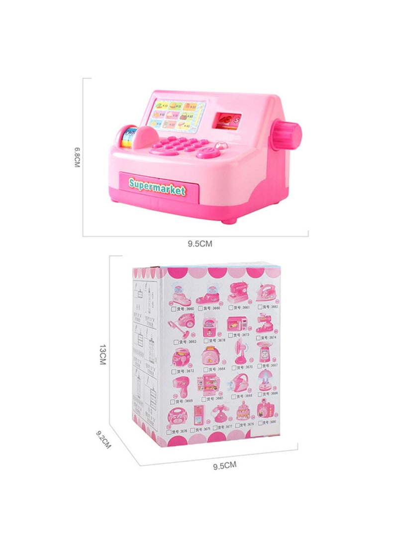 Children'S Interactive Play House Small Appliances Series Mini Educational Simulation Supermarket Cash Register Toy (Pink)