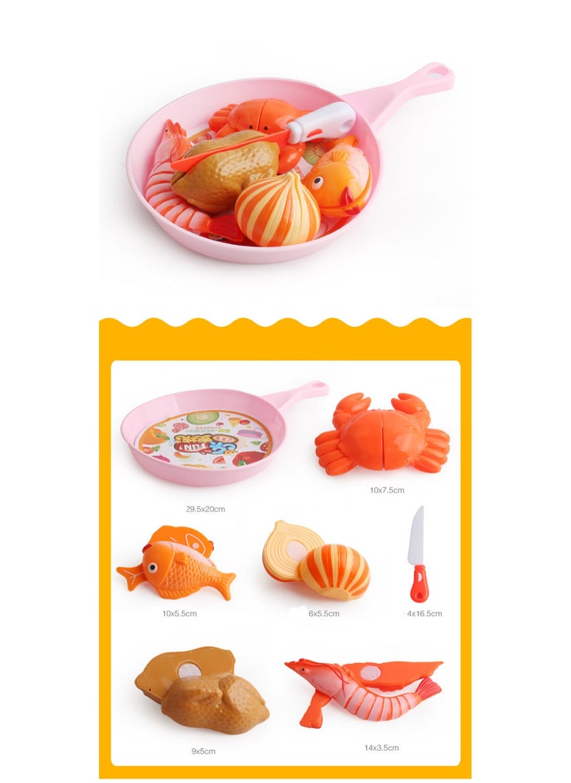 Children'S Pretend Kitchen Series Qie Qie Le Toys (Seafood)