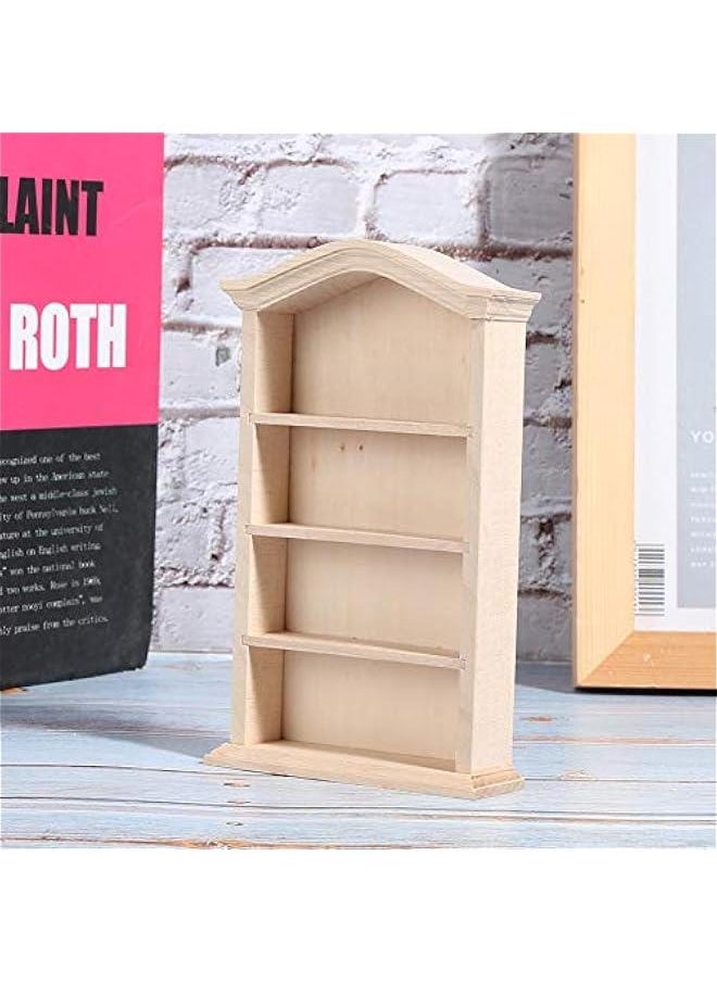 1:12 Miniature Doll Furniture, Wooden Dollhouse Miniature Simulated Bookshelf Model for Dolls Furniture Accessory Furniture Toy Decoration Accessory for Dollhouse(Bookshelf)