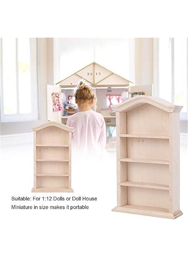 1:12 Miniature Doll Furniture, Wooden Dollhouse Miniature Simulated Bookshelf Model for Dolls Furniture Accessory Furniture Toy Decoration Accessory for Dollhouse(Bookshelf)