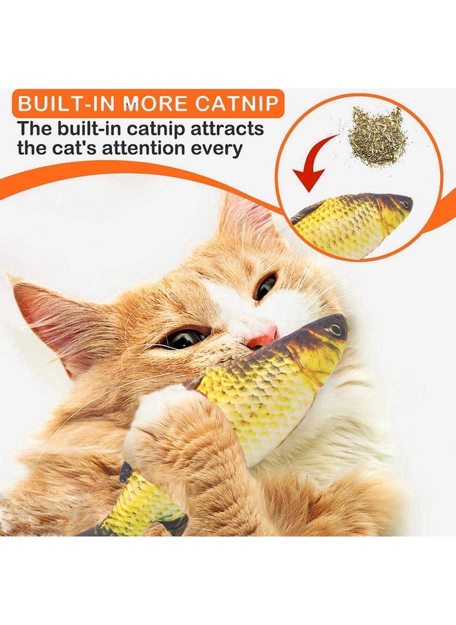 Catnip Toys - Simulation Fish Shape Catnip Doll Pets Pillow Realistic Interactive Cat Chew Bite Toys for Cat Supplies