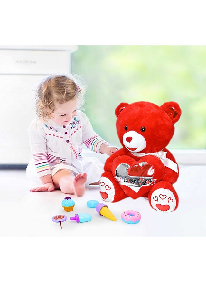 50cm Red Teddy Bear Toy with Holding Heart Shape for Girls Friend and Couples Anniversary Valentine and Birthday Gift
