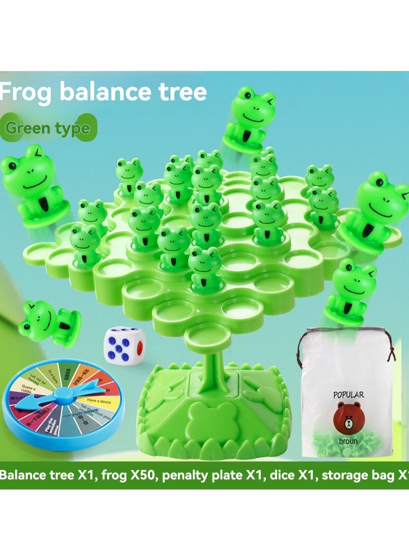 Green Balance Frog Stacking Game Children'S Educational Toy Board Game, Focus Balance Training Parent-Child Interaction Suitable For Boys And Girls