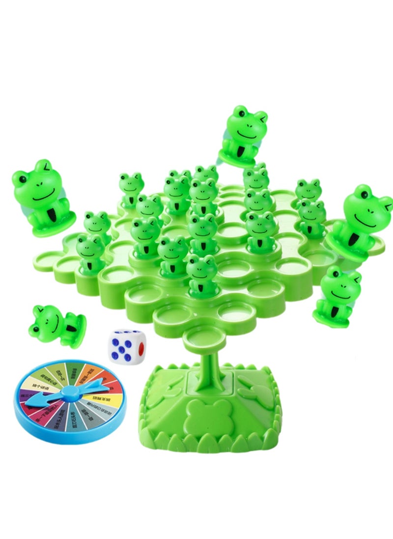 Green Balance Frog Stacking Game Children'S Educational Toy Board Game, Focus Balance Training Parent-Child Interaction Suitable For Boys And Girls