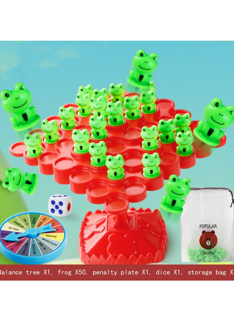 Red Balance Frog Stacking Game Children'S Educational Toy Board Game, Focus Balance Training Parent-Child Interaction Suitable For Boys And Girls