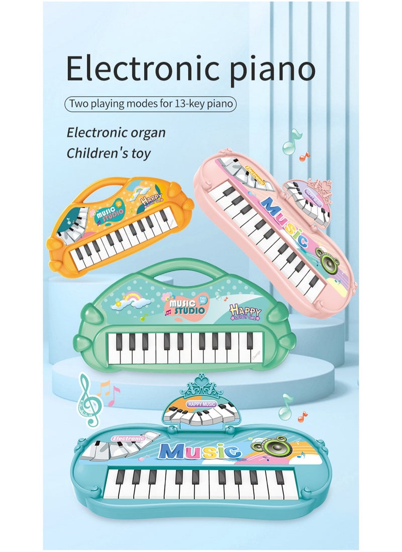 Children's Electronic Keyboard Toys, Educational Early Childhood Musical Instrument, Electronic Keyboard, 13-key Simulated Music Piano （Blue portable electronic keyboard）