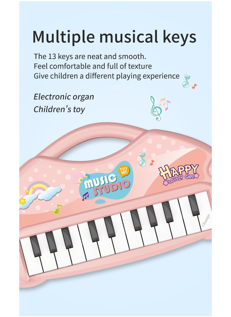 Children's Electronic Keyboard Toys, Educational Early Childhood Musical Instrument, Electronic Keyboard, 13-key Simulated Music Piano （Blue portable electronic keyboard）