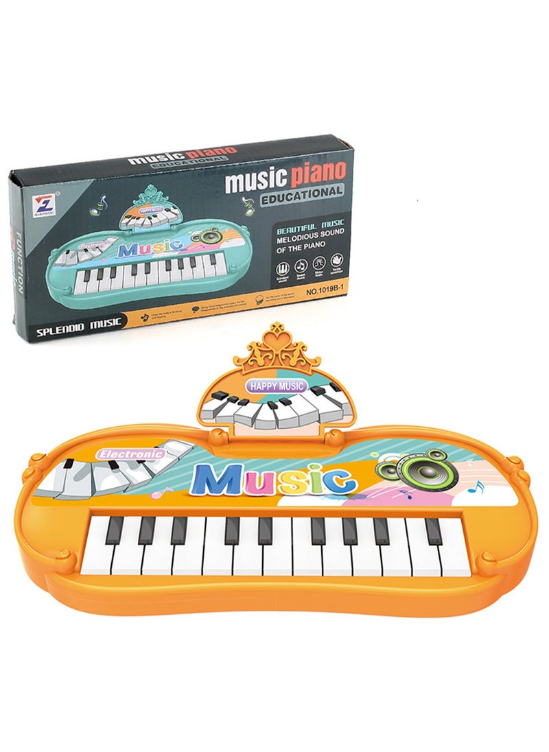 Children's Electronic Keyboard Toys, Educational Early Childhood Musical Instrument, Electronic Keyboard, 13-key Simulated Music Piano (Orange Crown Electronic Piano)