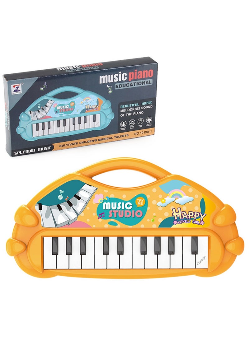 Children's Electronic Keyboard Toys, Educational Early Childhood Musical Instrument, Electronic Keyboard, 13-key Simulated Music Piano （Orange portable electronic keyboard）