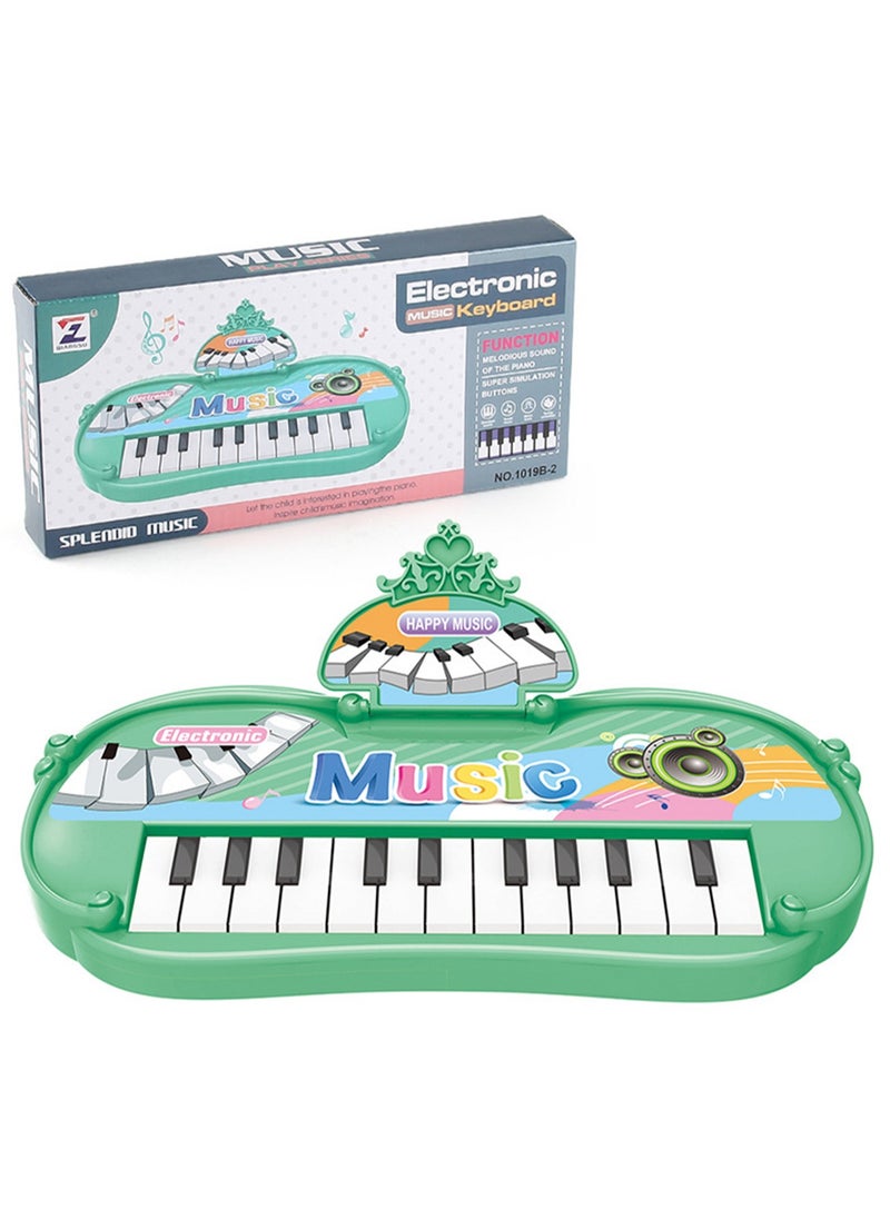 Children's Electronic Keyboard Toys, Educational Early Childhood Musical Instrument, Electronic Keyboard, 13-key Simulated Music Piano (Green Crown Electronic Piano)