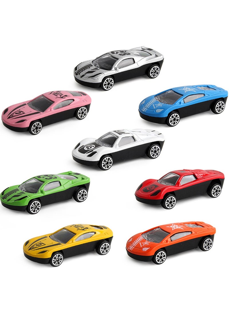 8 Children's Toy cars Sliding Alloy Car Graffiti Solid Color Boy Baby Mini Car Imitation Real Model 1:72