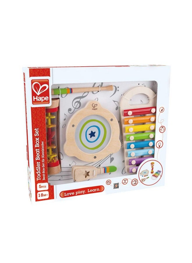 Hape Toddler Beat Box Set, Wooden Music Toy Set E8148