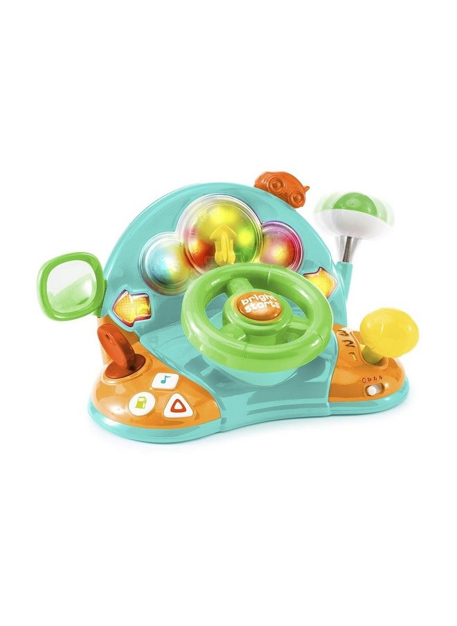 Lights And Colors Driver Toy Steering Wheel With Car Sounds For Pretend Play - Green, 6 Months And Up