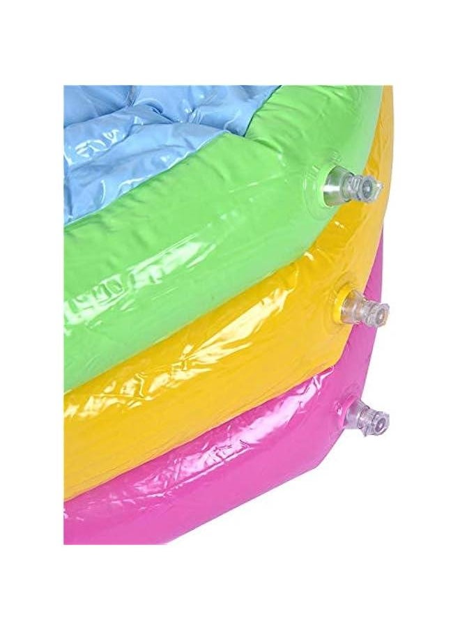 Toy Round Pool, Three-Ring Rainbow Foldable Inflatable Swimming Tub Baby Waterproof Play House Sand Table Fishing Toy Toddlers Shower Bathtub for Children Kids(60cm)