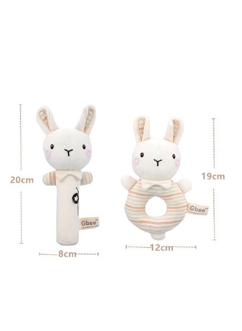 Top-Quality Material Organic Cotton Rattles Toy Set For Kids Hand Bell Infant Educational Mobiles Toys