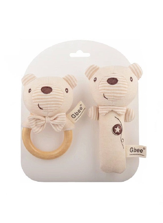 Top-Quality Material Organic Cotton Rattles Toy Set For Kids Hand Bell Infant Educational Mobiles Toys