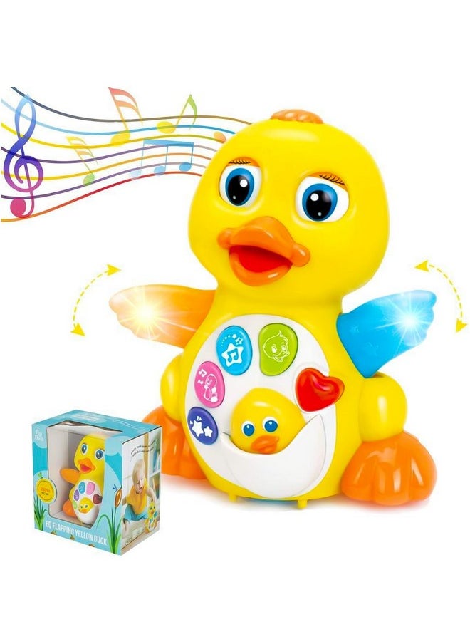 Baby Musical Duck Toy, Dancing Walking Yellow Duck - Interactive Action Learning Educational Flapping Light Up Dancing Duck With Music