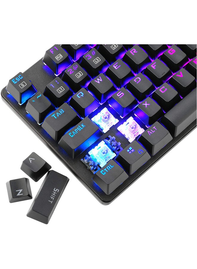 T-DAGGER TGK315 Bora RGB Mechanical Gaming Keyboard USB Wired Keyboard, Ergonomic Backlit Computer Keyboard Anti-ghosting, Splash-Proof, Ideal for PC/Mac (87 Keys)