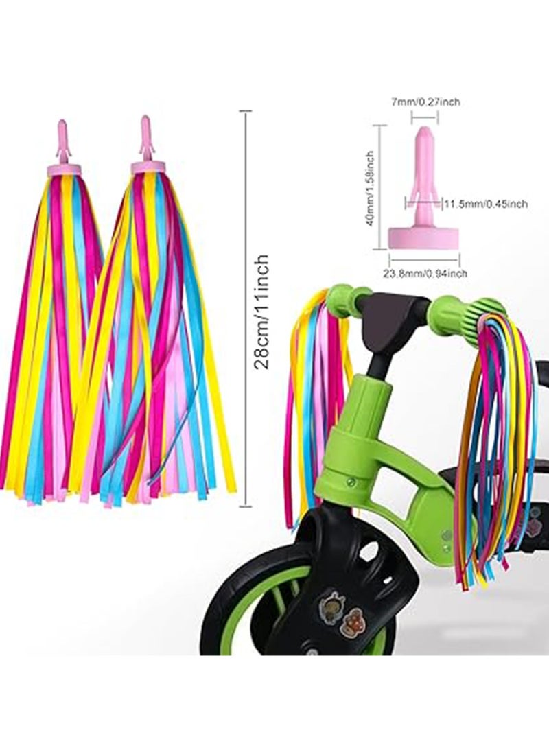 (Yellow-pink) Bicycle Streamers Children Bicycle Tassels 1 Pair, Children's Bicycle Accessories Scooter Bicycle Tricycle Handlebar Streamers Handlebar Accessories Suitable for Girls and Boys