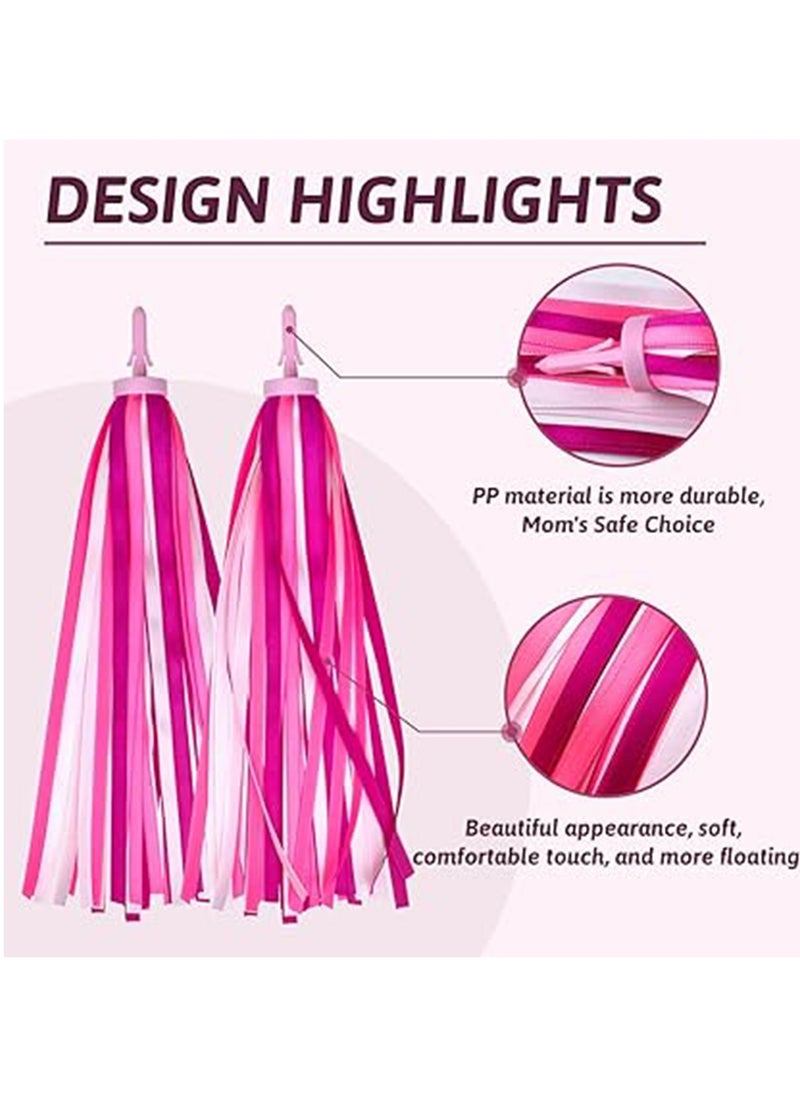 (Pink) Bicycle Streamers Children Bicycle Tassels 1 Pair, Children's Bicycle Accessories Scooter Bicycle Tricycle Handlebar Streamers Handlebar Accessories Suitable for Girls and Boys