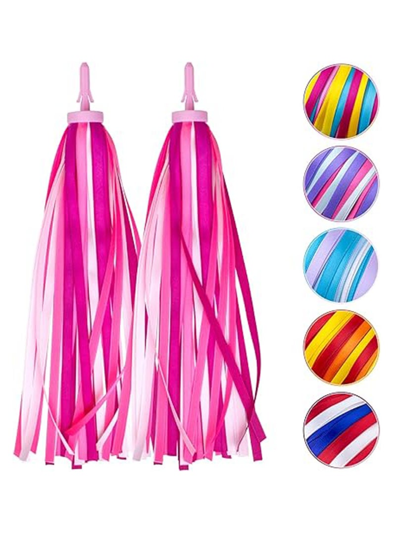 (Pink) Bicycle Streamers Children Bicycle Tassels 1 Pair, Children's Bicycle Accessories Scooter Bicycle Tricycle Handlebar Streamers Handlebar Accessories Suitable for Girls and Boys