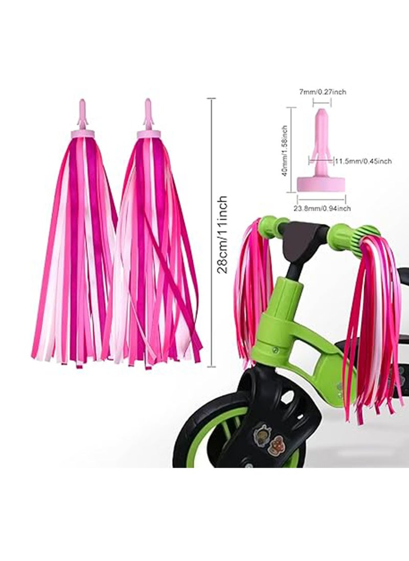 (Pink) Bicycle Streamers Children Bicycle Tassels 1 Pair, Children's Bicycle Accessories Scooter Bicycle Tricycle Handlebar Streamers Handlebar Accessories Suitable for Girls and Boys