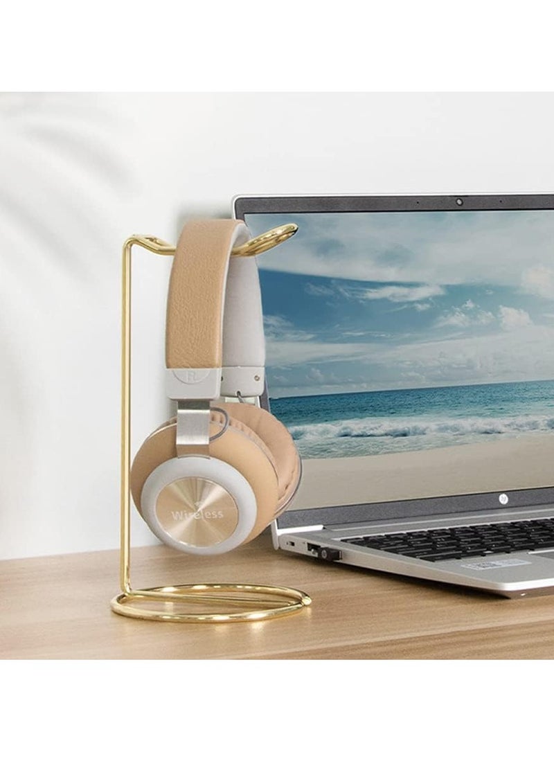 Simple Metal Headphone Storage Stand Fashion Home Iron Stand Creative Display Stand Headphone Stand Suitable for Headphones Headphone Table Home Office Headphones (Gold)