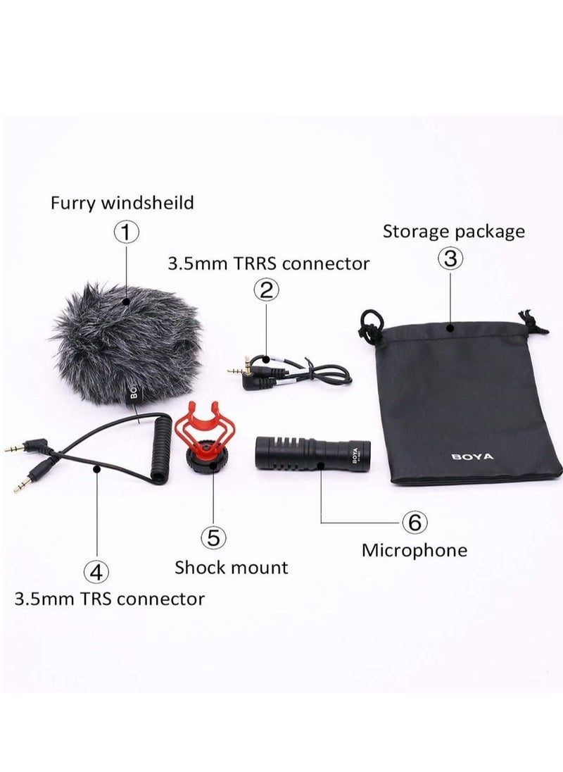 BY-MM1 Video Microphone Youtube Vlogging Facebook Livestream Recording Shotgun Mic For Smartphone/Cameras, Wireless 2.4 GHZ 100 Meter Microphone