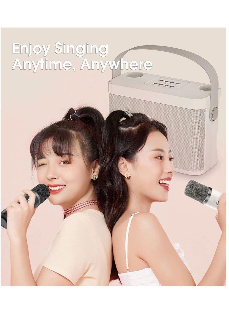 Karaoke Machine with 2 Wireless UHF Microphones – Portable Bluetooth Speaker System for Adults and Children, Voice Cutting Feature, Perfect for Parties, Meetings, Weddings & Churches