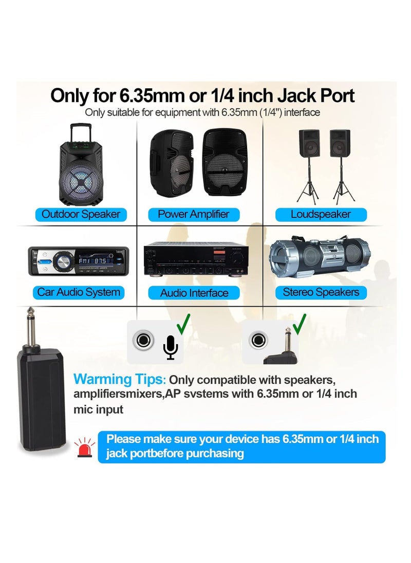 Wireless Microphone, UHF Dual Cordless Metal Dynamic Mic System with Rechargeable Receiver – 200 ft Range, Auto Connect for Karaoke, Church, Speech, Wedding, Party, Singing & More