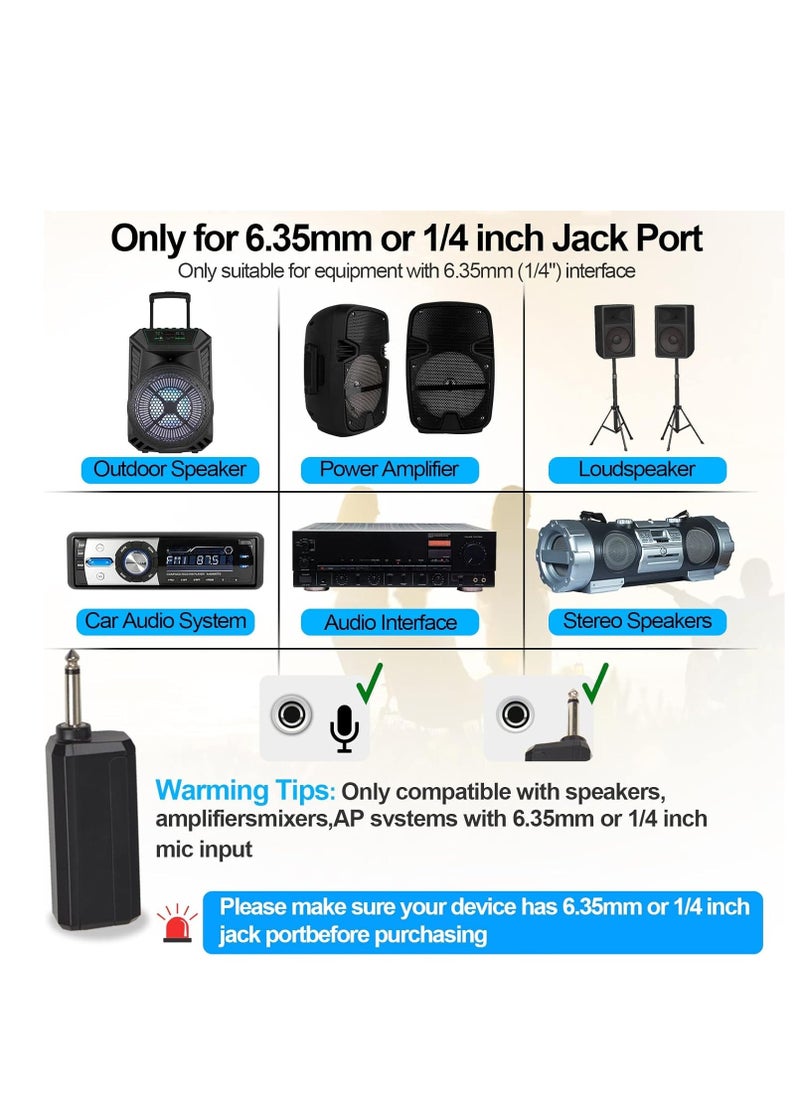 Wireless Microphone System – Dual UHF Wireless Metal Dynamic Microphone with Rechargeable Receiver, 200ft Range, Ideal for Karaoke, Church, Speeches, Weddings, Singing, and Classrooms
