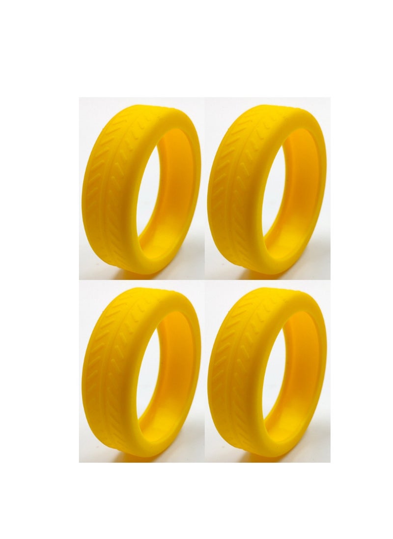 Yellow Luggage Wheel Covers, 4 Pieces Of Silent Noise Reduction And Shock Absorption Caster Covers, Protective Luggage Wheel Covers, Luggage Wheel Covers