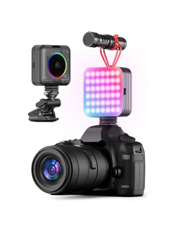 D12S LED Fill Light, 2000mAh Full Color RGB Portable Pocket Video Light. Multi-Port, Widely Compatible for Photography, Vlogging, Streaming, and Content Creation