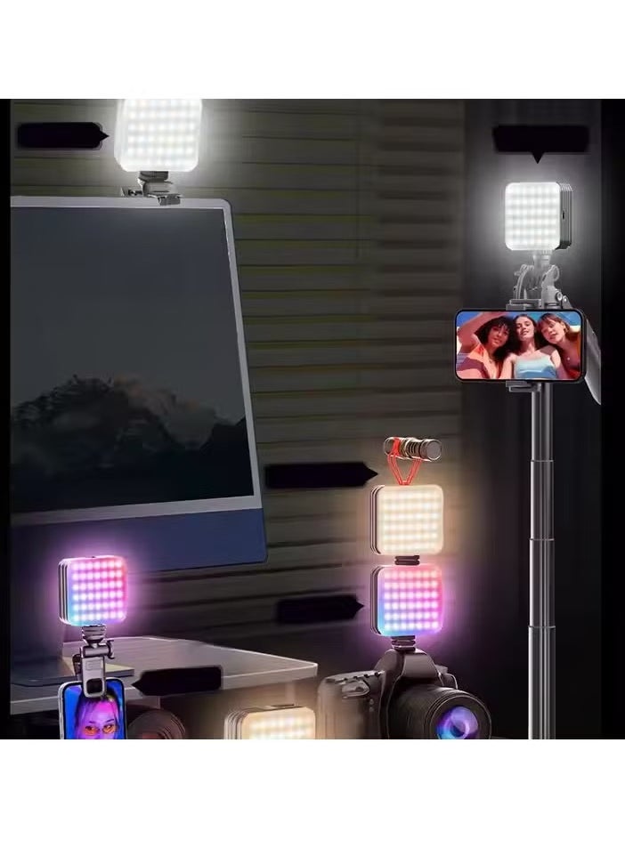 D12S LED Fill Light, 2000mAh Full Color RGB Portable Pocket Video Light. Multi-Port, Widely Compatible for Photography, Vlogging, Streaming, and Content Creation