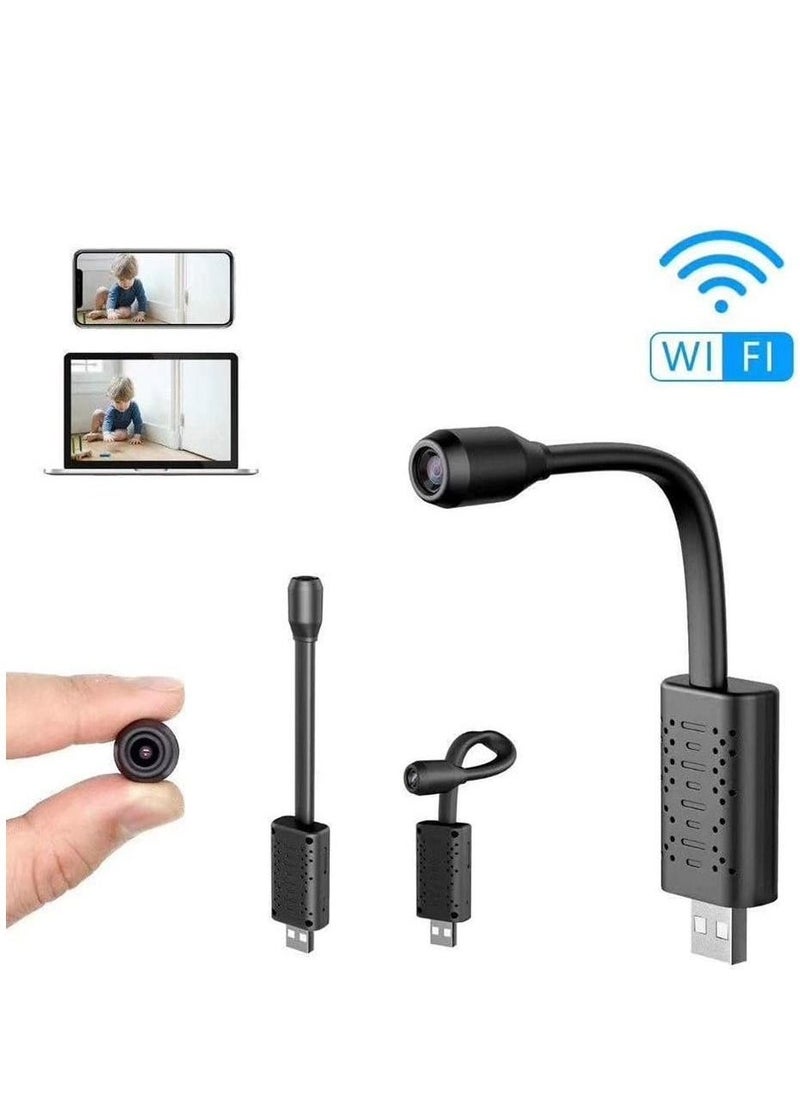 USB Camera Portable Wifi Camera Mini Wireless USB IP Camera Flexible 360 Degree Video Motion Detection Camera (Black) Electronics Small Wireless Camera