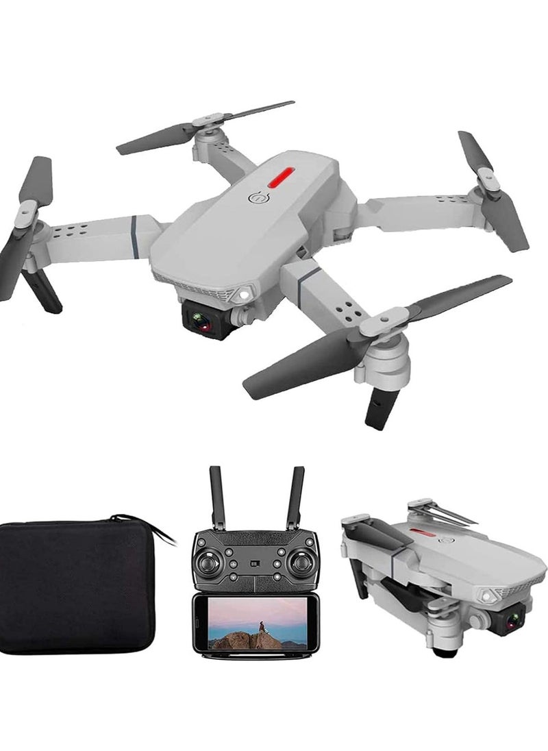 Foldable Quadcopter Drone with 360° Roll | 150m Range | Dual HD Camera Lens | 25-30 Min Flight Time | Speed Control, Gesture Manipulation, Optical Flow, Avoidance (Grey)