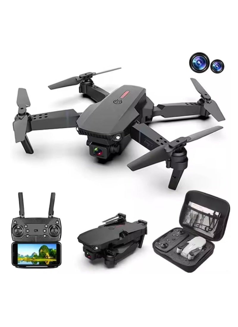 E88 Drone 4K with High Definition Camera – WiFi Foldable Drone, 2.4G 6-Axis RC, Altitude Hold – Black, Perfect for Aerial Photography & Easy Flying – UAE Delivery