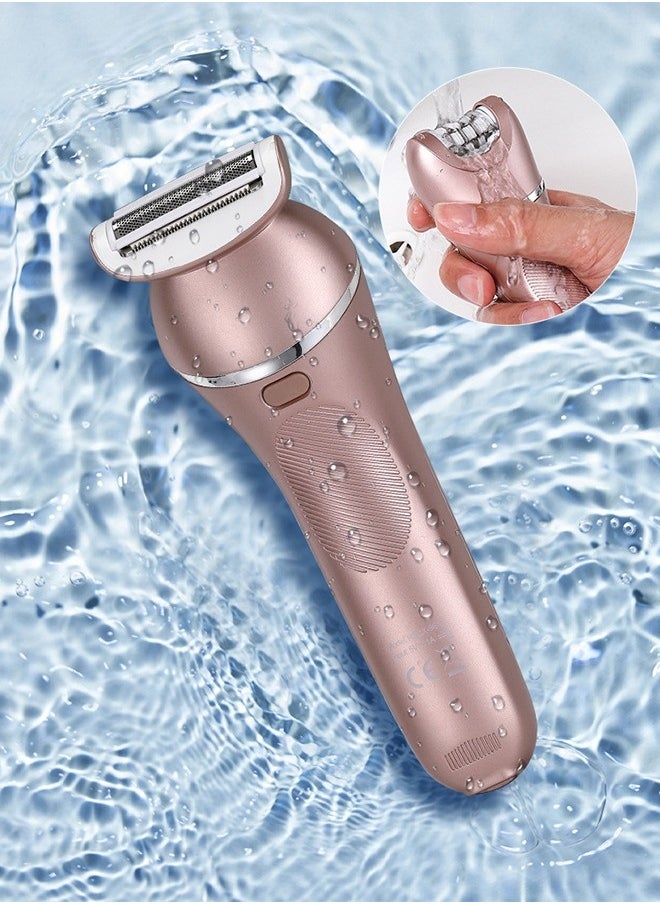 Electric Shaver for Women for Legs Bikini Trimmer Electric Razors for Women Underarm Public Hairs Rechargeable Womens Shaver Wet Dry Use Painless Cordless with Detachable Head