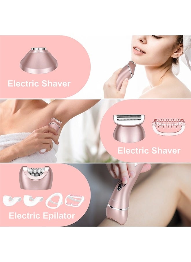 Electric Shaver for Women for Legs Bikini Trimmer Electric Razors for Women Underarm Public Hairs Rechargeable Womens Shaver Wet Dry Use Painless Cordless with Detachable Head